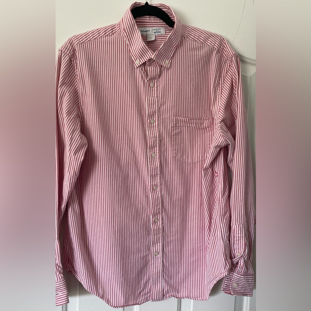 Classic Pink Striped Men's Shirt